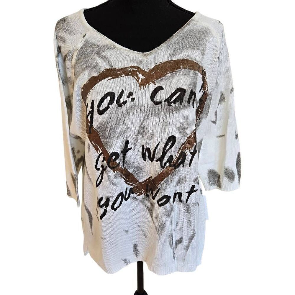 NWT Victoria Womens Vecceli Italy Cotton Blend Pullover Sweater Large
